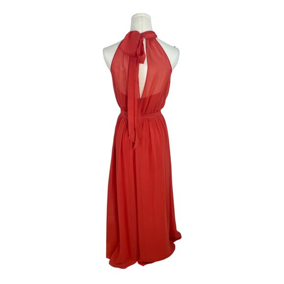 Alfred Angelo Red Halter Maxi Jumpsuit With Sheer Overlay Size 0 - Picture 3 of 8